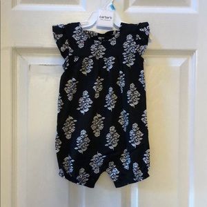Carters! Floral black and white one piece